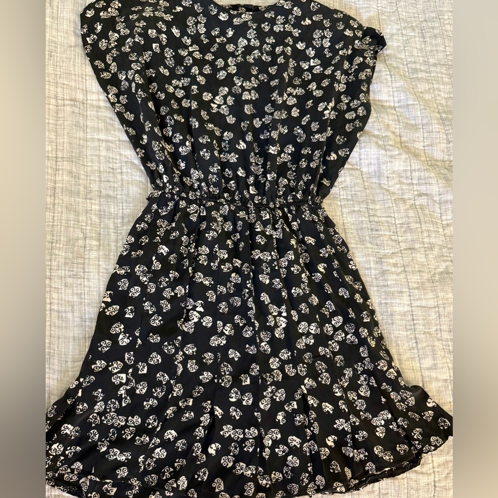 Vintage Silk Studio black & cream dress